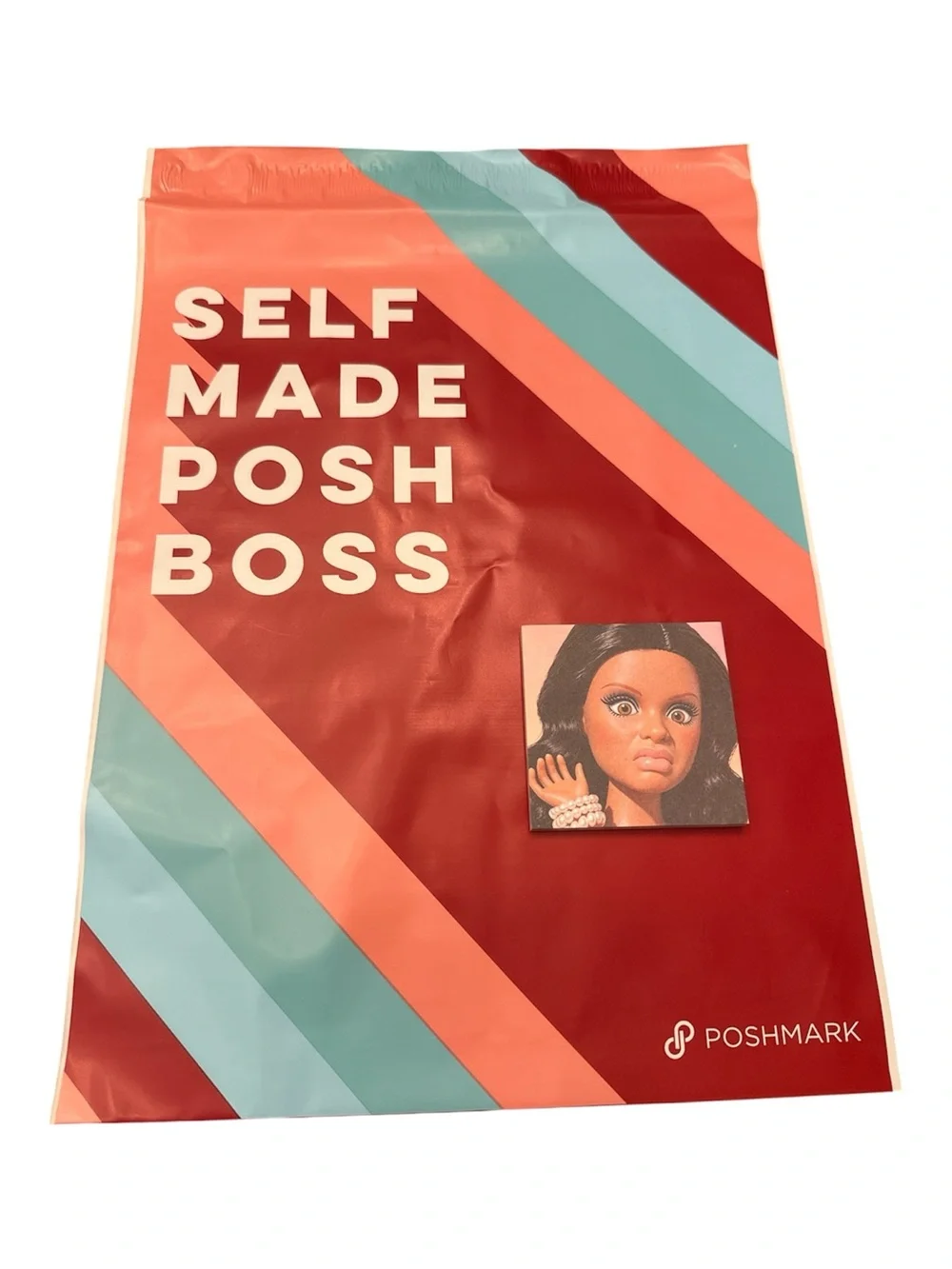 10 Self Made Posh Boss Graphic Shipping Bag & Funny Sticky Note Pad.